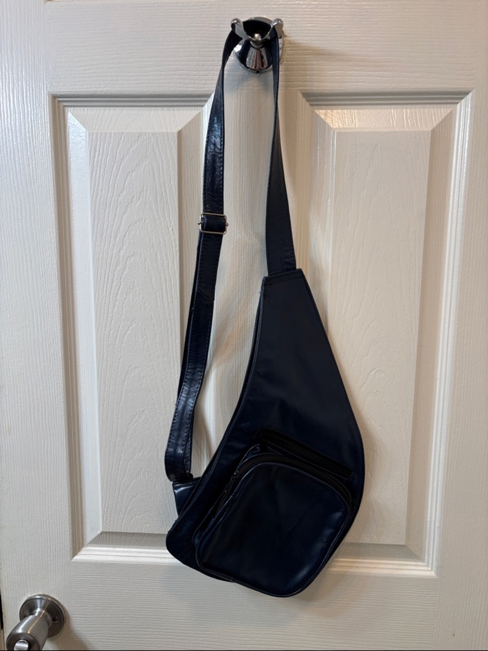 Navy leather Crossbody Sling Bag